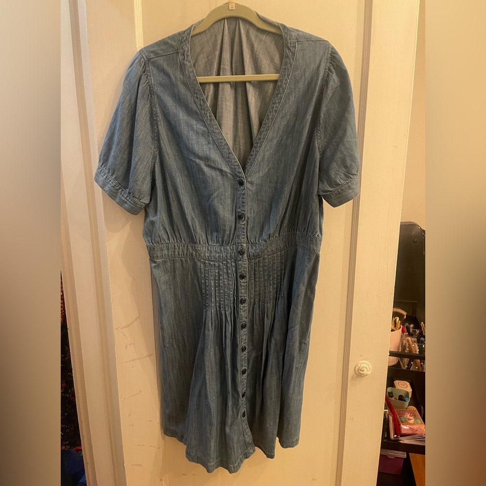 Madewell | Light Wash Denim Button-Down Dress